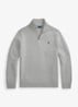 Ribgebreide trui met halve rits en logoborduring - Andover Heather / Grijs