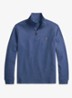 Ribgebreide trui met halve rits - Derby Blue Heather / Blauw