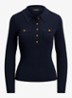 Ribgebreide trui met opgestikte zakken - Lauren Navy / Blauw