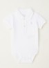 Romper met polokraag en logoborduring - Wit
