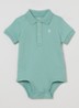 Romper met polokraag en logoborduring - Lichtgroen