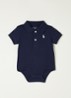 Romper met polokraag en logoborduring - Blauw