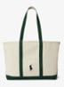 Shopper van canvas met logoborduring - Cream/Green / Groen