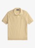 Slim fit fijngebreide polo in linnenblend - Dune Tan/Deckwash White-ZYNQ