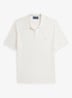 Slim fit fijngebreide polo in linnenblend - Deckwash White / Wit