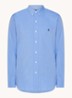 Slim fit overhemd met logoborduring - Blue End On End / Blauw