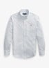 Slim fit overhemd met logoborduring - Bsr Blue / White - Blauw