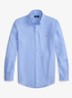 Slim fit overhemd van linnen met logoborduring - Austin Blue / Blauw