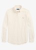 Slim fit Oxford overhemd met streepprint - White/Coastal Beige / Beige