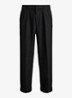 Suffield relaxed fit pantalon in wolblend met plooidetail - Dark Grey / Donkergrijs