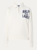 Sweater met halve rits en logoborduring - Gebroken wit