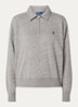 Sweater met halve rits en logoborduring - Grijsmele