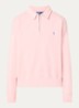 Sweater met halve rits en logoborduring - Roze