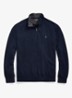 Sweater met halve rits en logoborduring - Donkerblauw