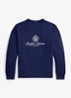 Sweater met logoprint - Donkerblauw