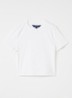 T-shirt met logobordring - Wit