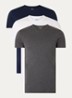 T-shirt met logoborduring in 3-pack - Donkerblauw