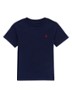 T-shirt met logoborduring - Donkerblauw
