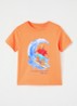 T-shirt met logoborduring - Oranje
