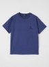 T-shirt met logoborduring - Donkerblauw