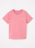 T-shirt met logoborduring - Koraalroze