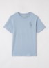 T-shirt met logoborduring - Blauw