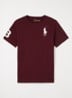 T-shirt met logoborduring - Bordeauxrood