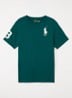 T-shirt met logoborduring - Zeegroen
