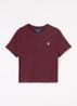 T-shirt met ribstructuur - Bordeauxrood