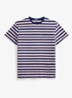 T-shirt met streepprint en borstzak - Garden Pink/Dark Cobalt-ZYRB