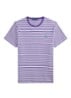 T-shirt met streepprint en logoborduring - Cabana Purple/White-ZYWS
