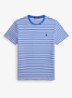 T-shirt met streepprint en logoborduring - New Iris Blue/White / Blauw
