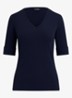 T-shirt met V-hals en halflange mouw - Blauw