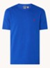 T-shirt van jersey met logoborduring  - Kobaltblauw