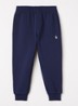Tapered fit joggingbroek met logoborduring - Donkerblauw