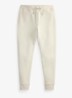 Tapered fit joggingbroek met logoborduring - Stone Pebble / Gebroken wit