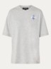 Maggy oversized T-shirt met logo- en backprint - Grijsmele