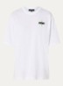 Maggy oversized T-shirt met logo- en backprint - Gebroken wit