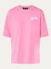 Maggy oversized T-shirt met logo- en backprint - Roze