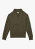 ANNABEL Premium Interlock Shawl-Neck Sweatshirt with Modal - Khaki Green / Groen