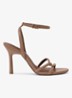 ANNABELLE Leather Link-Strap Stiletto Sandals - Neutral / Beige
