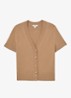 Anya fijngebreid vest in wolblend - Camel