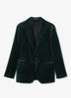 Apsara slim fit colbert van fluweel met borstzak - Donkergroen