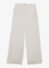 Ashby mid waist wide fit broek van linnen met steekzakken - Wit