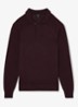 Ashdown Cotton Open-Collar Polo Jumper - Bordeauxrood