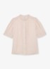 AURELIA Cotton Cheesecloth Frill-Neck Top - Roze