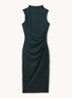 Beaux midi jurk met plooidetail - Donkergroen