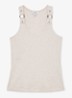 Bella ribgebreide tanktop met ringdetail - Creme