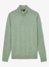Blackhall pullover in merino wolblend met halve rits - Olijfgroen
