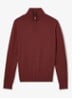 Blackhall pullover in merino wolblend met halve rits - Donkerrood